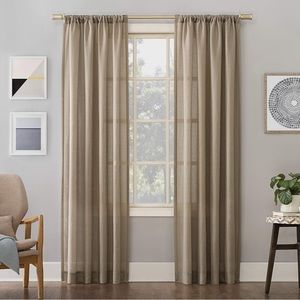 No 918 Lichtenberg Window Curtain 1 Panel Linen Blend Textured Oatmeal 54 x 95
